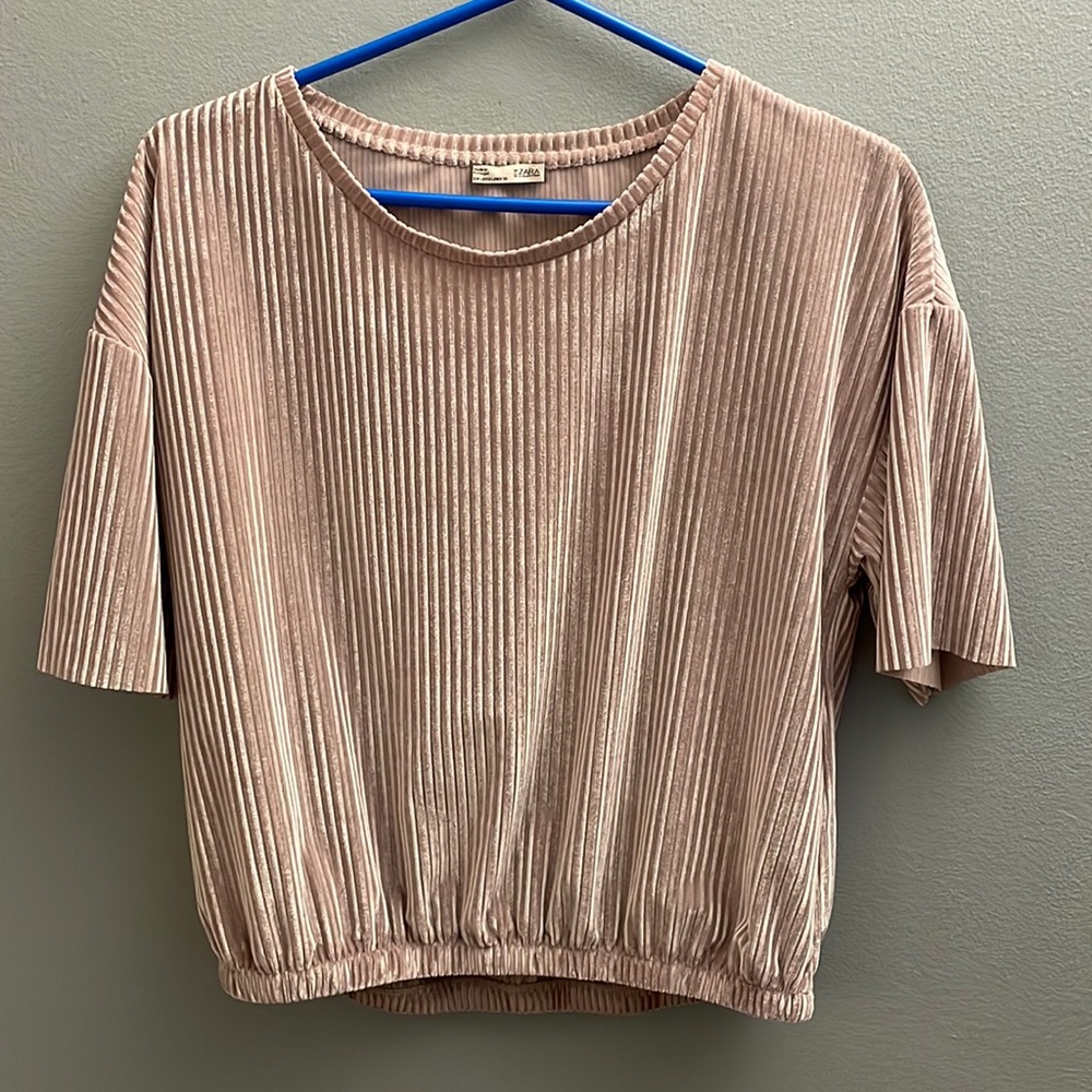 Blush Ribbed Velvet Top